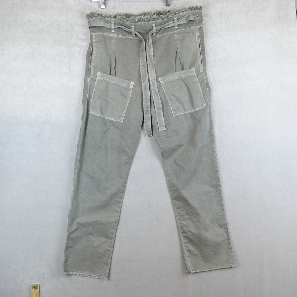 NSF Utility Cargo Pants Womens Size Small Made in USA Fray Hem Tie Waist